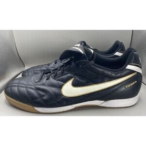 2010 Nike Tiempo Natural 3 IC Indoor Soccer Mens 13 Black Gold 366206-018 NWOB